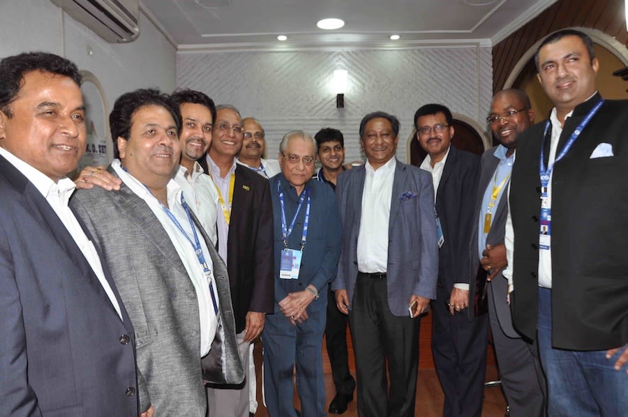 Top BCCI officials with Haroon Lorgat and Mustafa Kamal at the IPL final