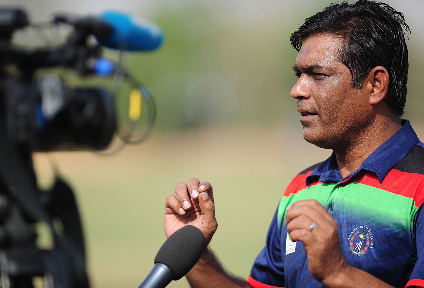 Rashid Latif speaks to the media