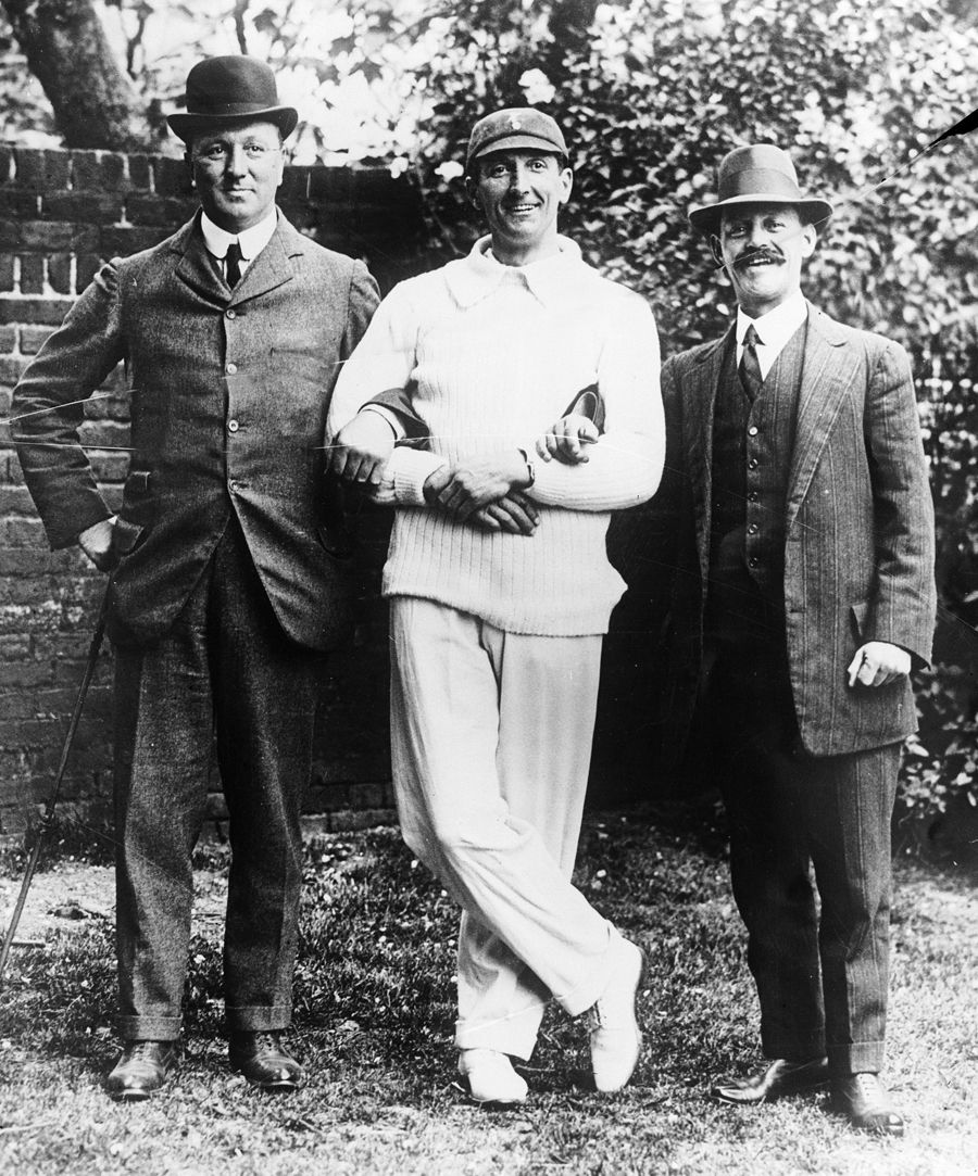 The three captains pose ahead of the ill-fated 1912 Triangular Tournament