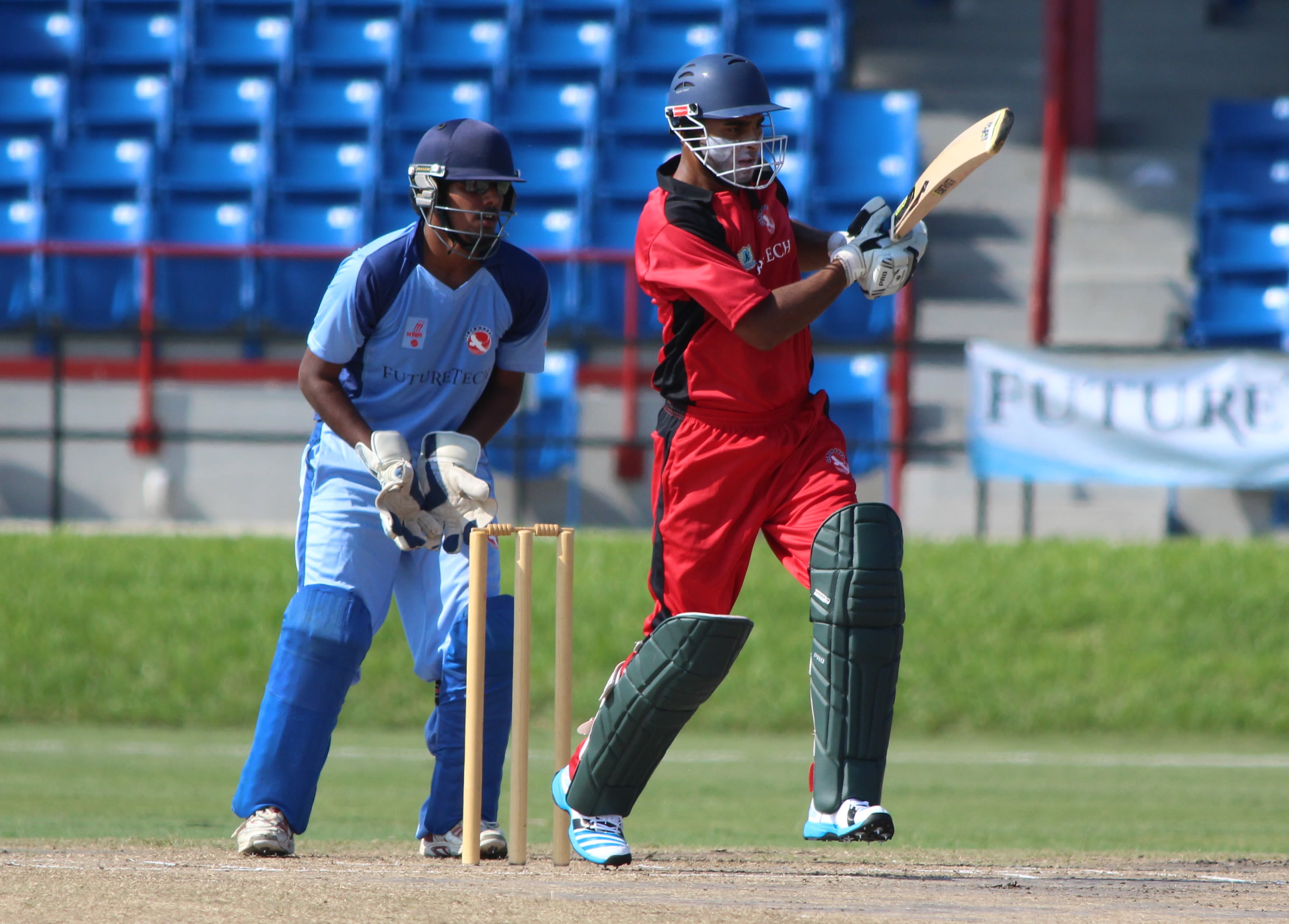 Adil Bhatti pulls one through midwicket