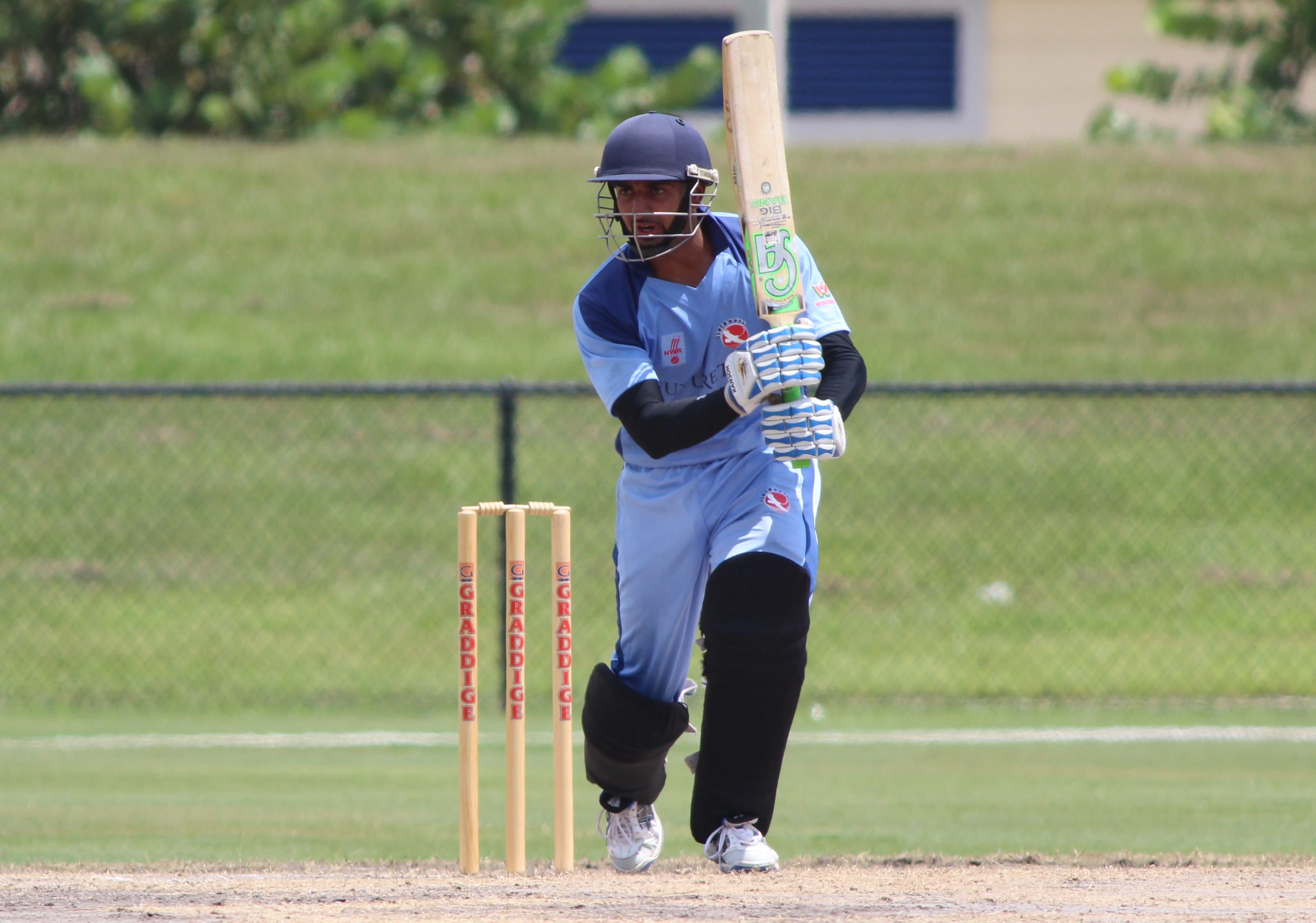 Shiva Vashishat looks for a run through the covers
