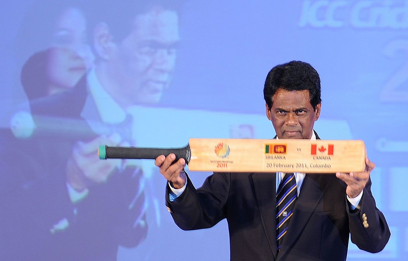 Somachandra de Silva at a 2011 World Cup function