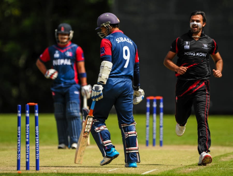 Haseeb Amjad took 4 for 16 against Nepal