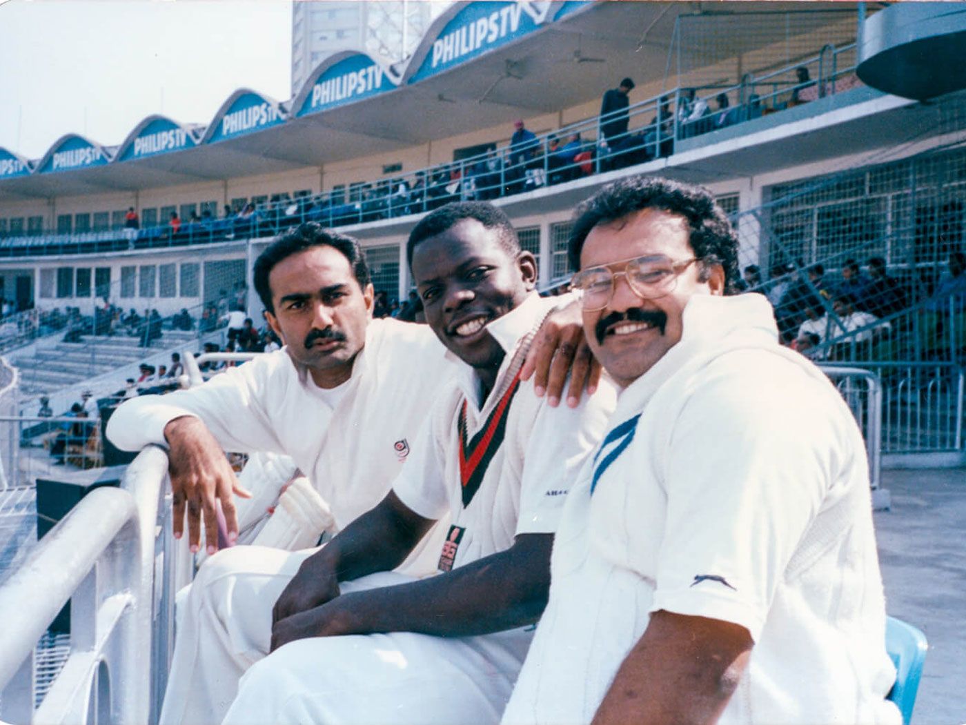Aasif Karim, Tito Odumbe and Tariq Iqbal in Bangladesh in 1995