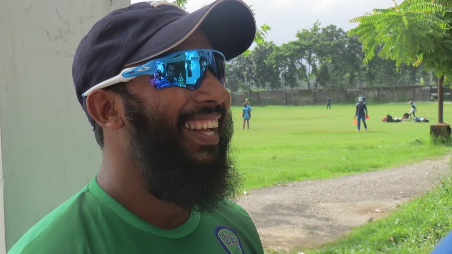 A relaxed-looking Aftab Ahmed at his academy