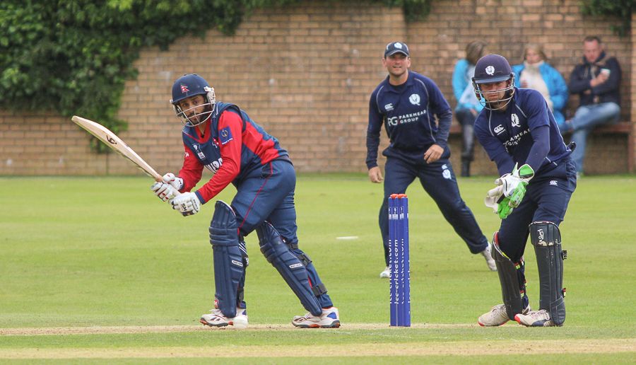 Prithu Baskota plays it into the leg side