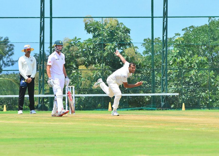Ishwar Pandey has a bowl