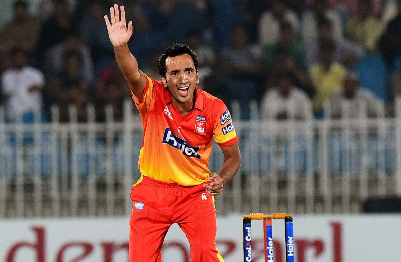 Imran Khan appeals for a wicket