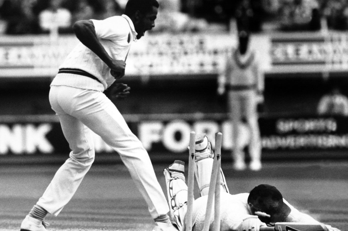Monte Lynch is run out for a duck