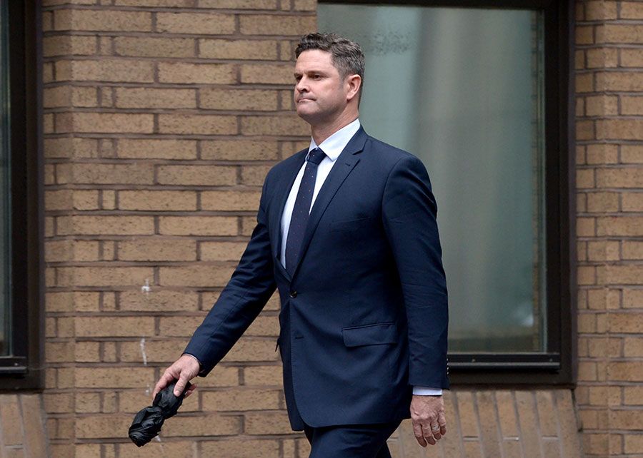 Chris Cairns arrives at Southwark Crown Court on the first morning of his perjury trial