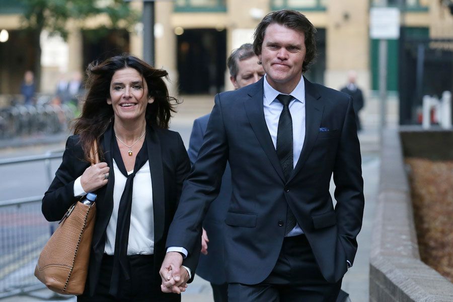 Lou Vincent arrives at Southwark Crown Court with his partner