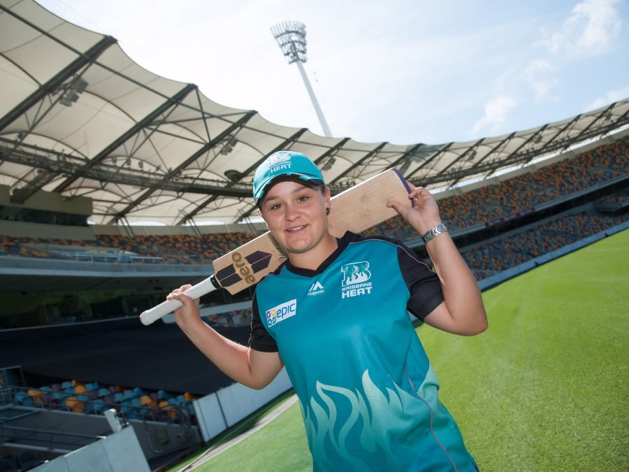 Ashleigh Barty in the Brisbane Heat uniform