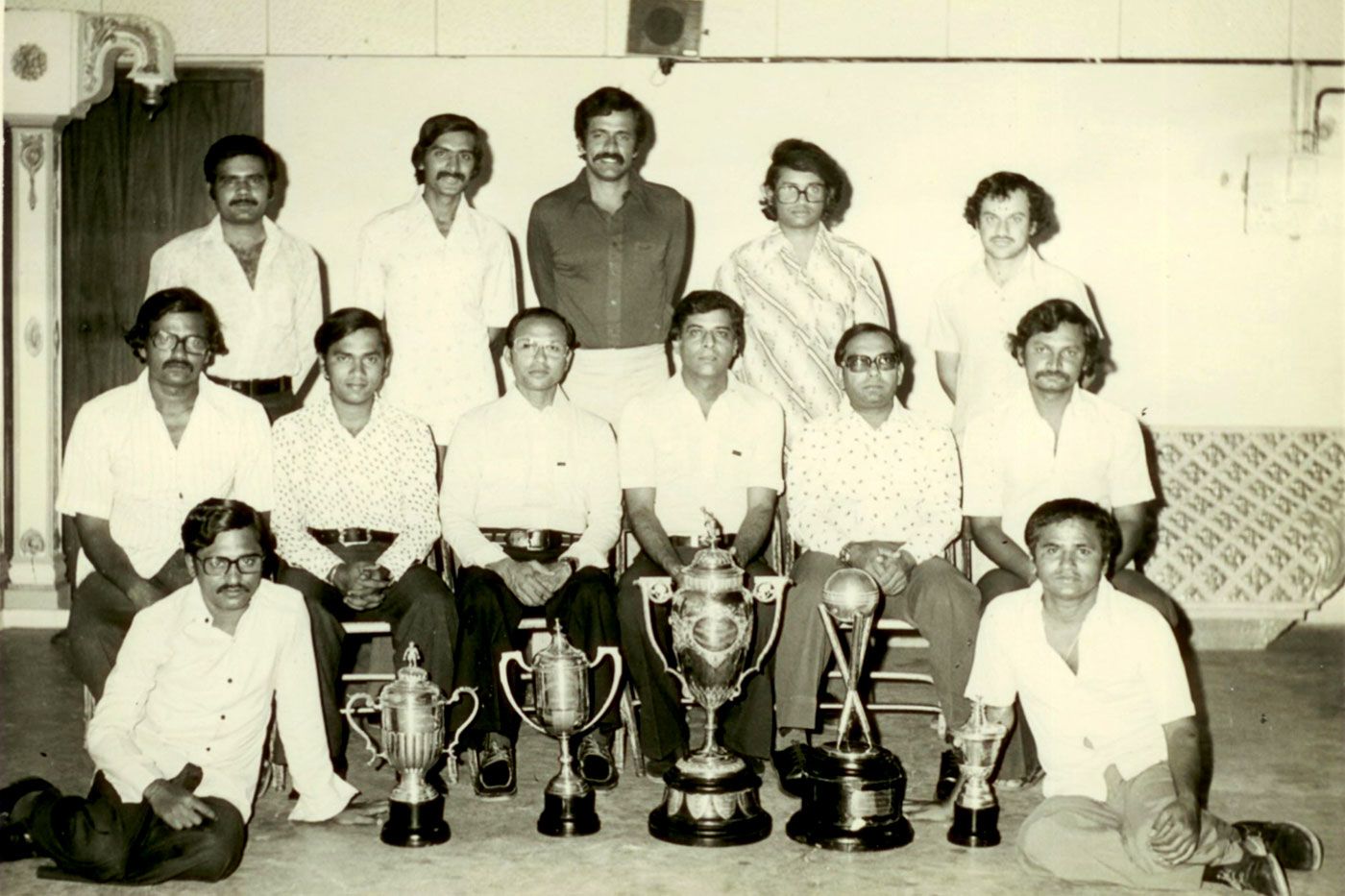 The Andhra Bank squad with ML Jaisimha (second row, fourth from left) and PR Man Singh (fifth from left)