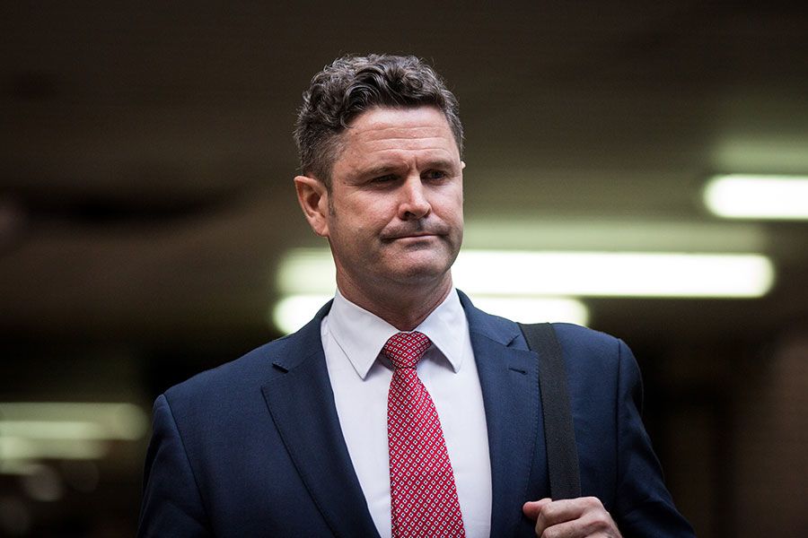 Chris Cairns outside Southwark Crown Court