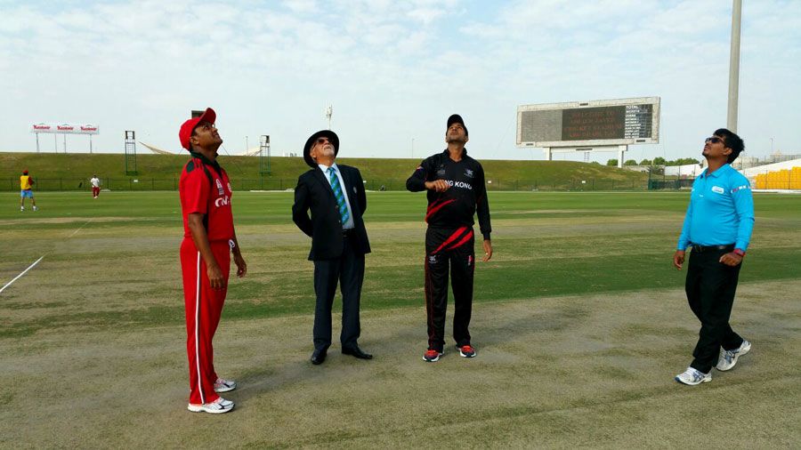 Oman's Sultan Ahmed won the toss against Hong Kong's Tanwir Afzal, and his bowlers did the rest