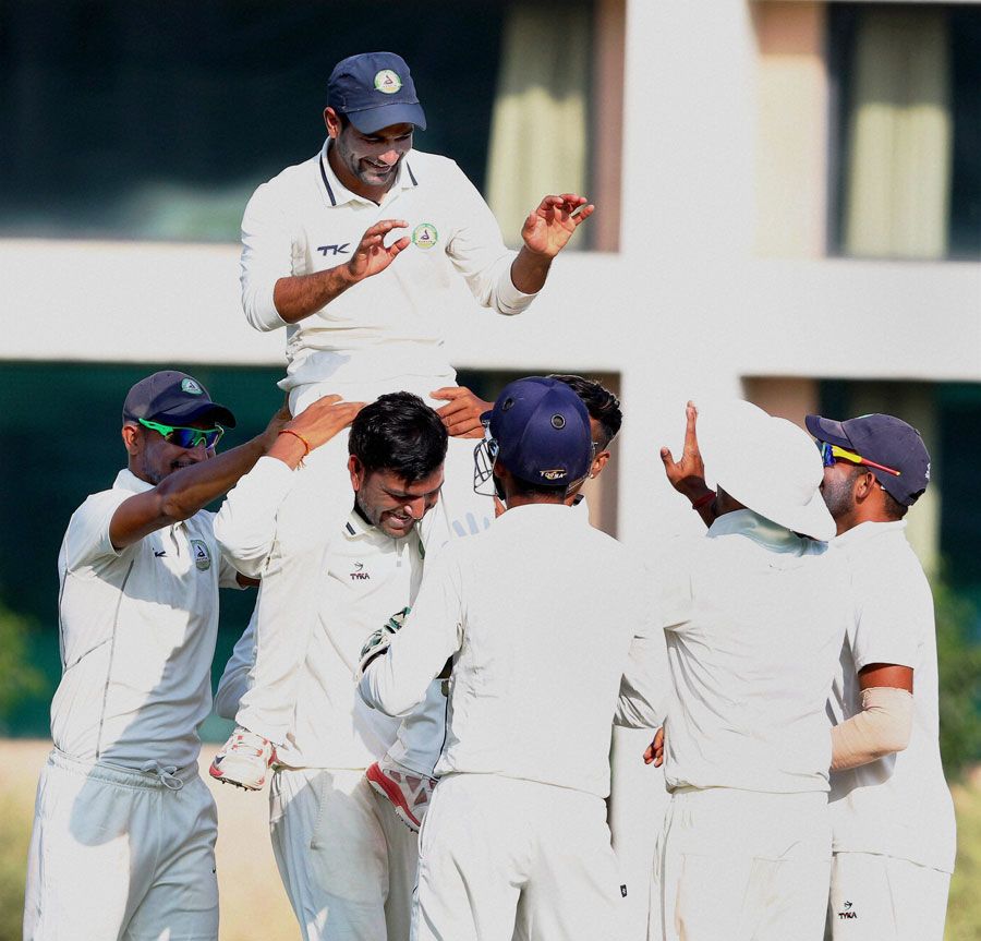Ravi Jangid gets some special treatment after his match-winning all-round display