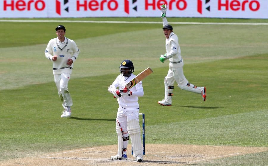 Udara Jayasundera was caught behind for 3