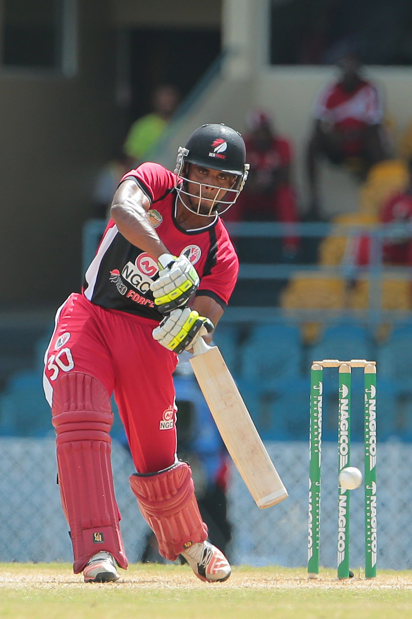 Kjorn Ottley drives during his 80 not out