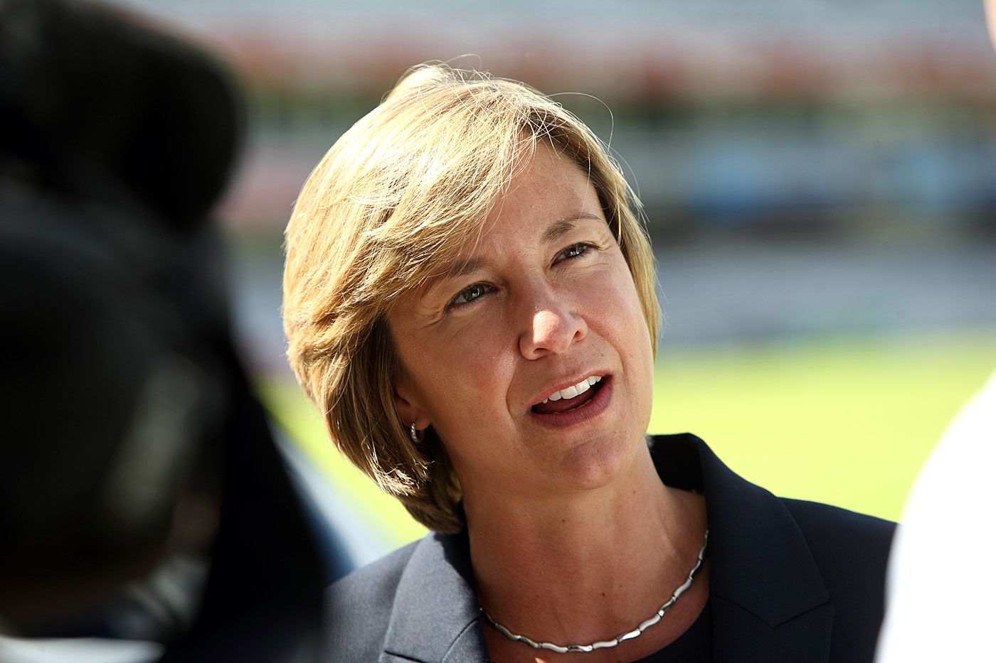 Clare Connor talks to the media