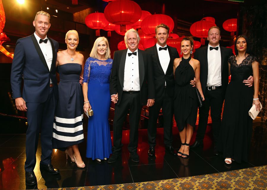 Jeff Thomson with his family at the Allan Border medal ceremony
