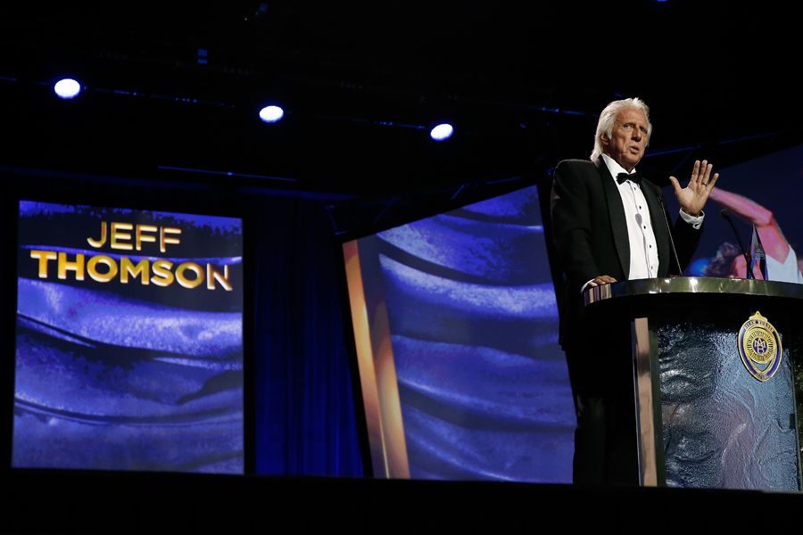 Jeff Thomson was inducted into the Australian Cricket Hall of Fame at the Allan Border medals night