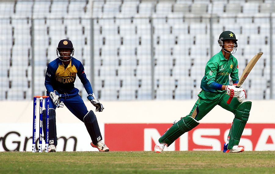 Hasan Mohsin looks for a run during his knock of 86