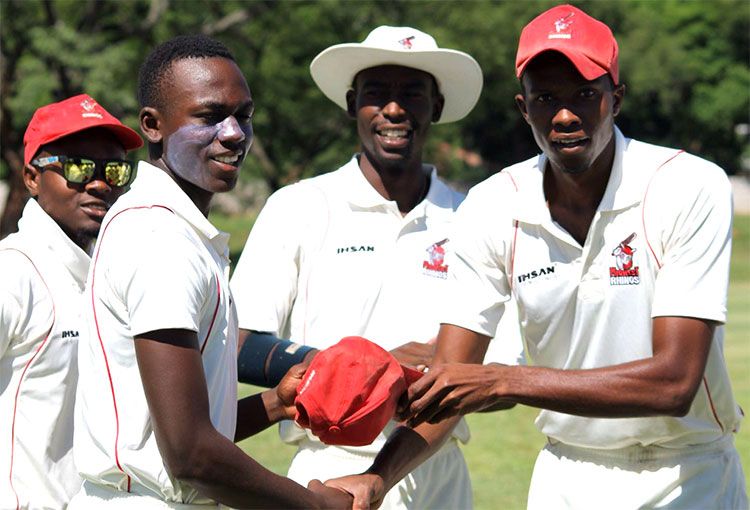 Brandon Mavuta gets his first-class cap from Remembrance Nyathi
