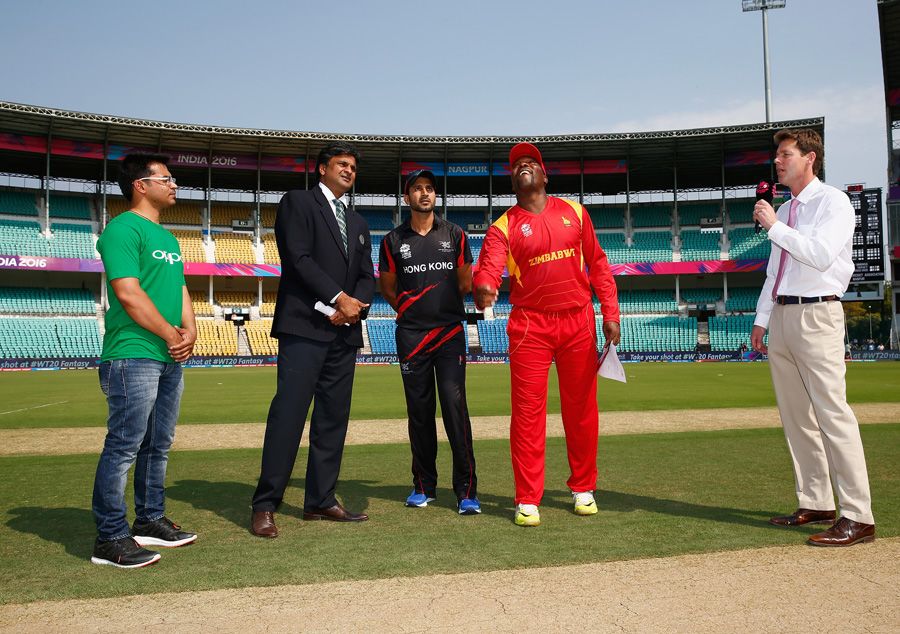 Hamilton Masakadza and Tanwir Afzal at the toss
