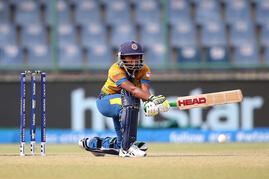 Dilani Manodara attempts a reverse sweep