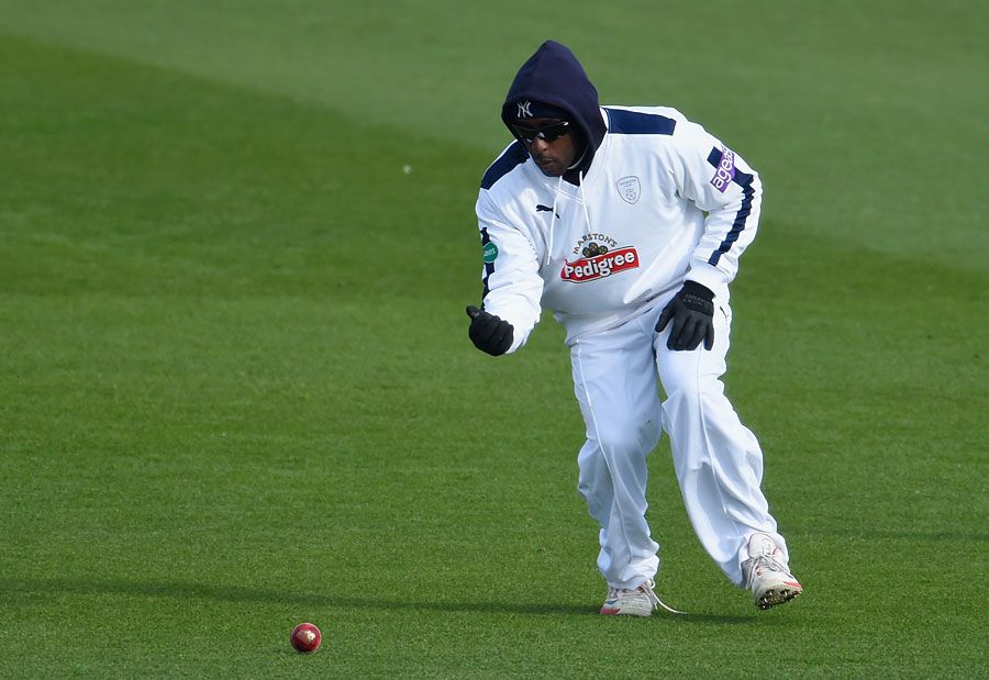 Michael Carberry wraps up against the spring chill