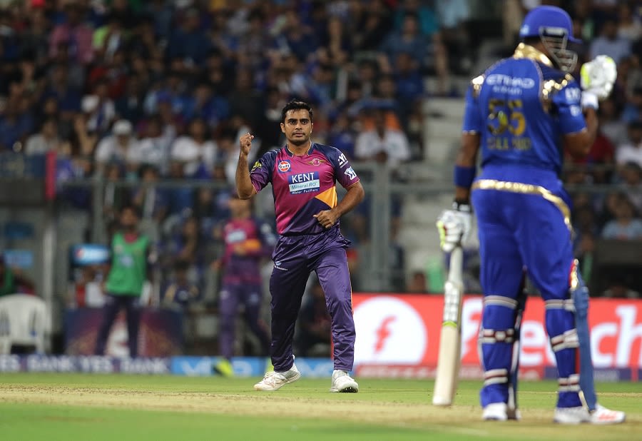 Rajat Bhatia gave away just 10 runs in four overs and took the big wicket of Kieron Pollard