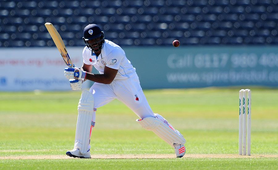 Chesney Hughes' half-century anchored Derbyshire's second innings