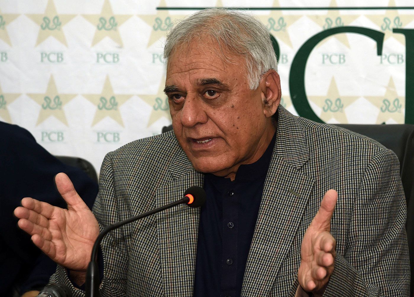 Haroon Rasheed at a press conference