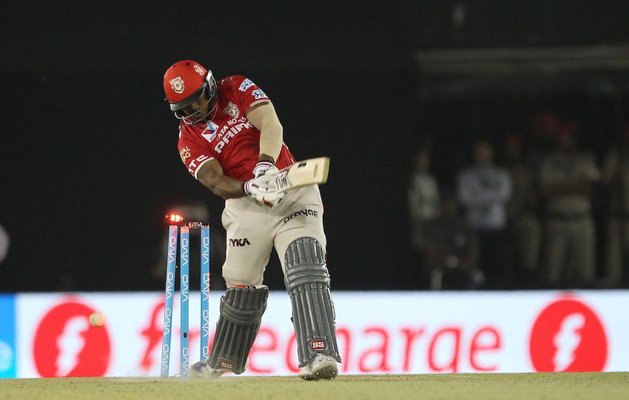 Nikhil Naik missed a yorker from Jasprit Bumrah