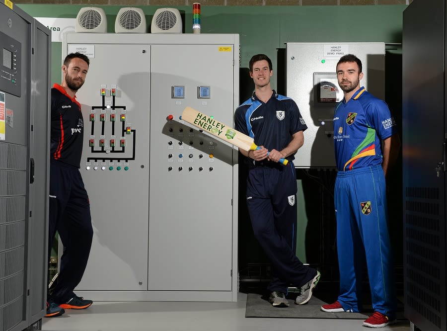Nigel Jones, George Dockrell and Stuart Thompson at an event for the launch of the Irish domestic season