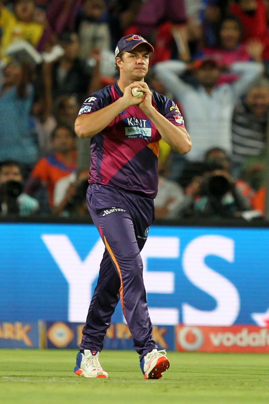 Albie Morkel takes a catch to dismiss Brendon McCullum