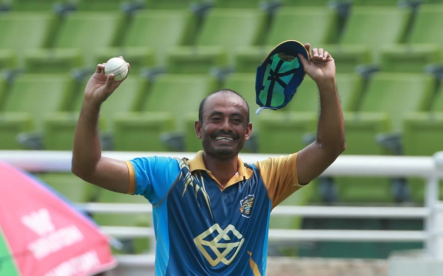 Mohammad Sharif acknowledges his hat-trick