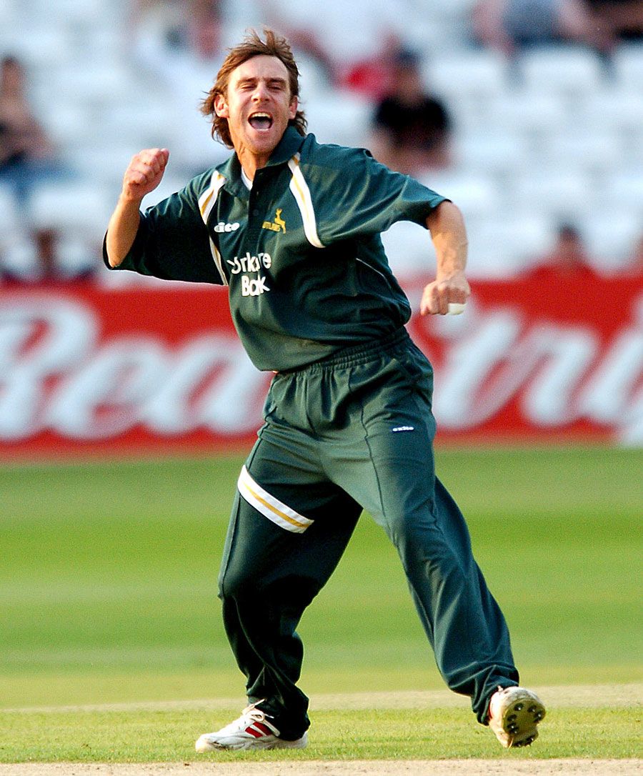 Gareth Clough celebrates a wicket
