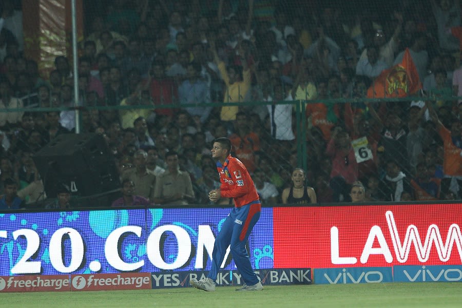 Eklavya Dwivedi takes a catch to dismiss Shakib Al Hasan