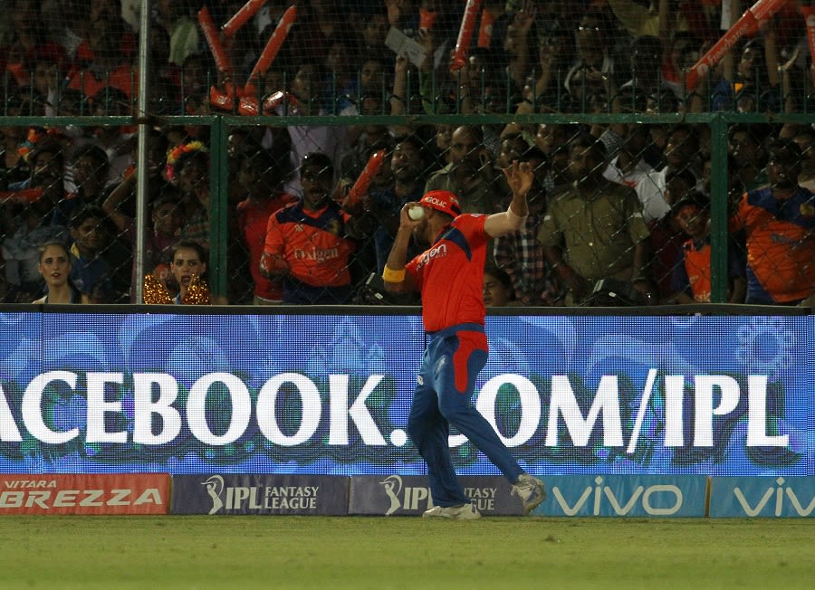 Shadab Jakati takes a catch to dismiss Rohit Sharma