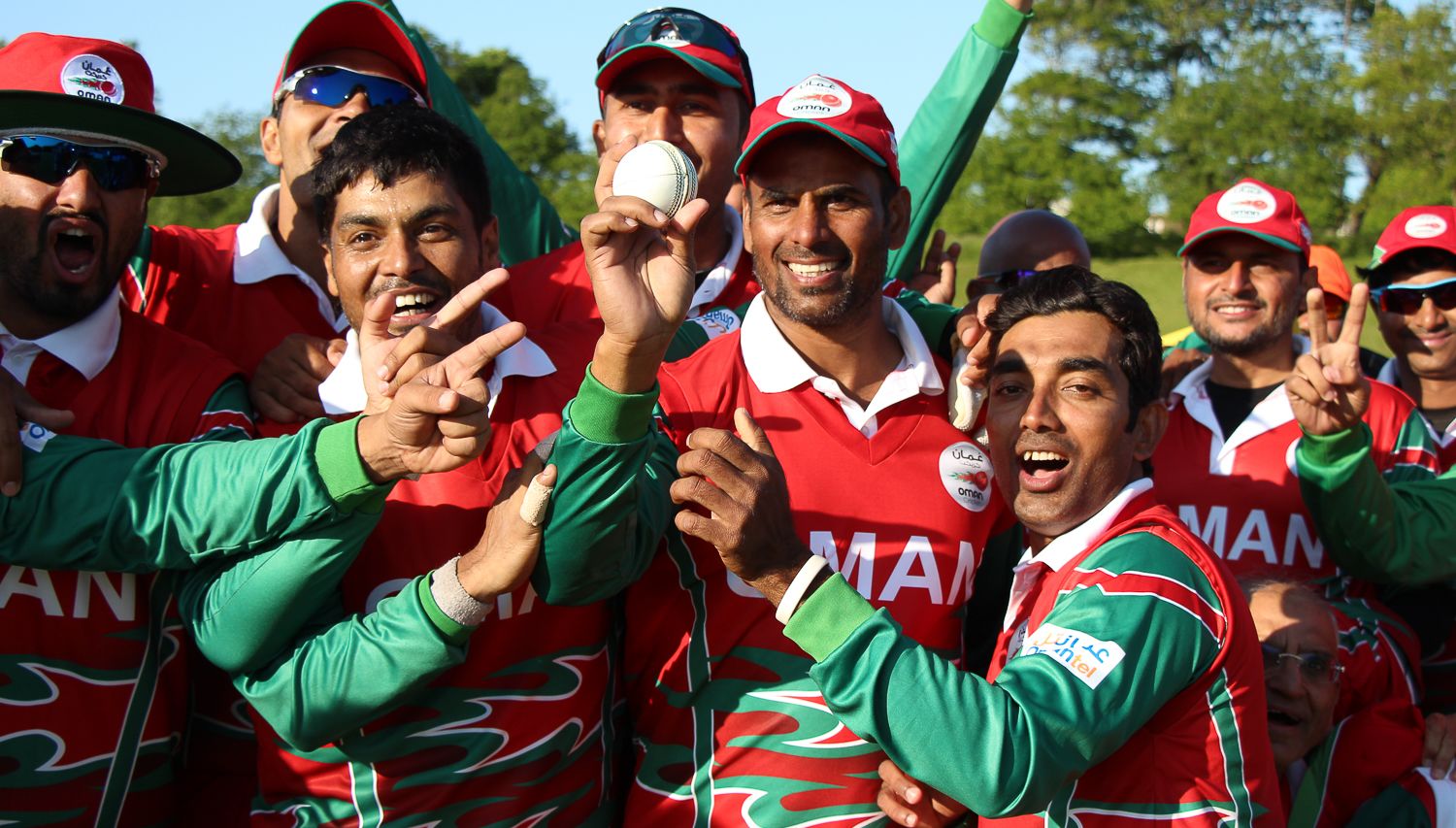 Munis Ansari is the center of the victory celebrations after taking career-best figures of 5 for 27