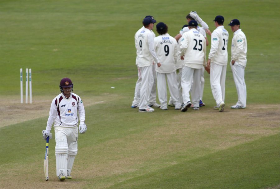 Rob Newton was sixth out for 108 as Northamptonshire fought to avoid defeat