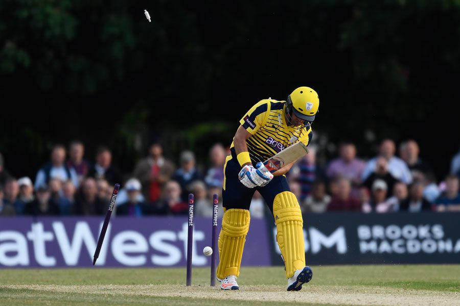 Sean Ervine lost his middle stump first ball