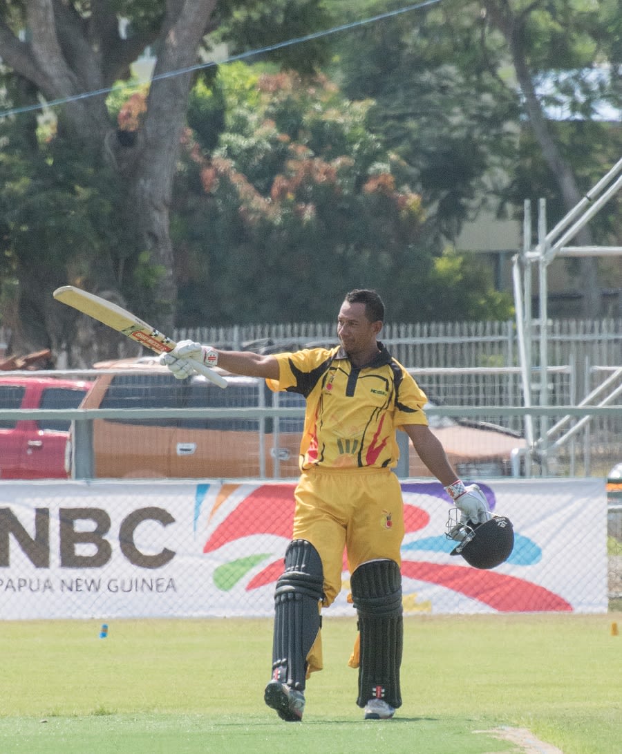 PNG opener Vani Morea celebrates his century