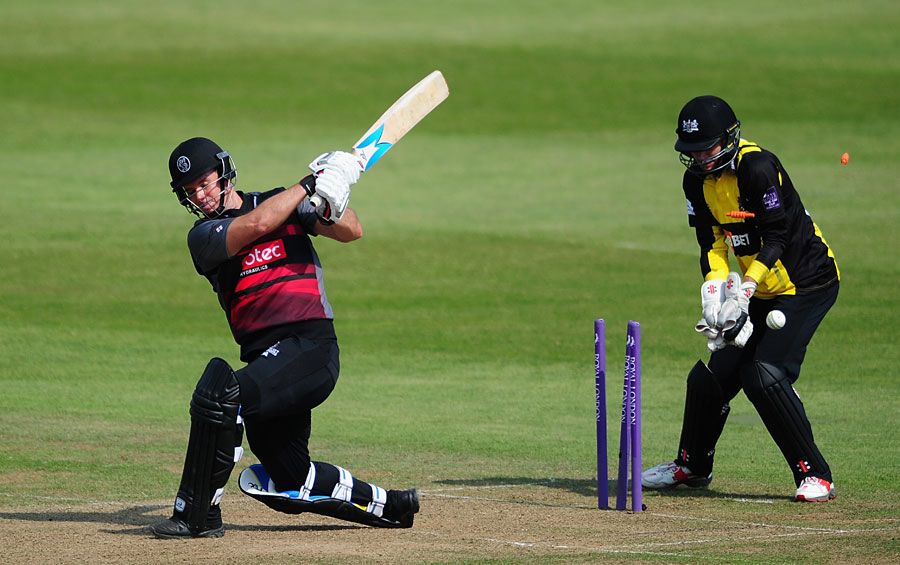 Jim Allenby was bowled swinging across the line of a slower ball