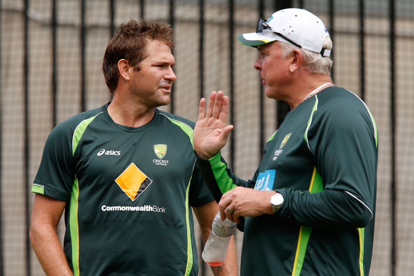 Ryan Harris and Craig McDermott have a chat