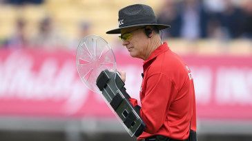 Umpire Oxenford pioneers shield during Edgbaston ODI