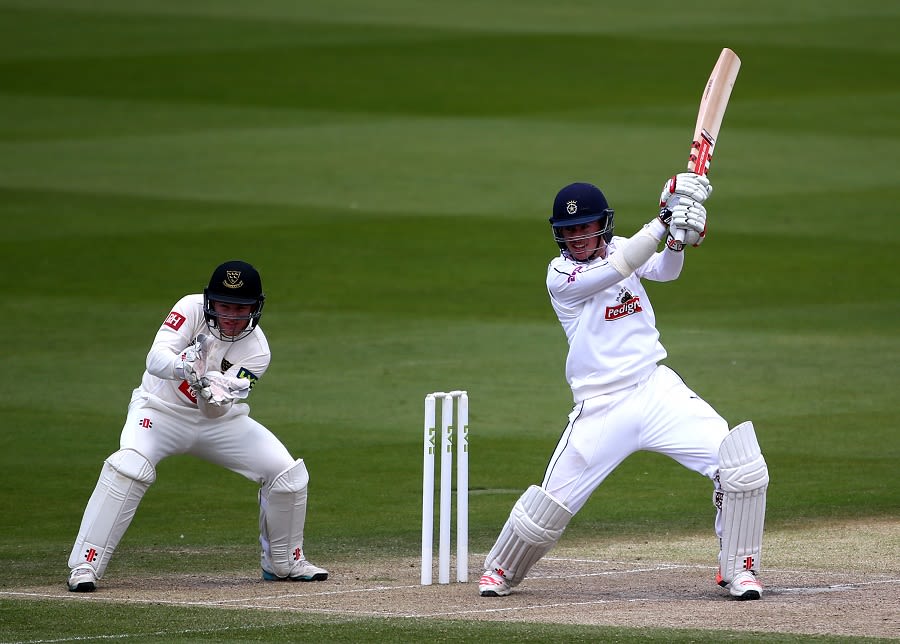 Hampshire's Sean Terry slaps one through the off side