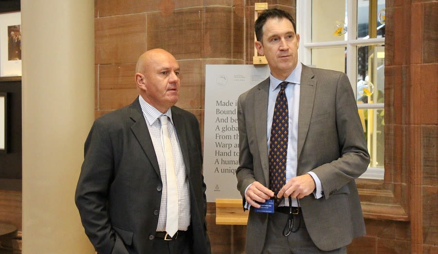 Cricket PNG general manager Greg Campbell with James Sutherland at the ICC annual conference