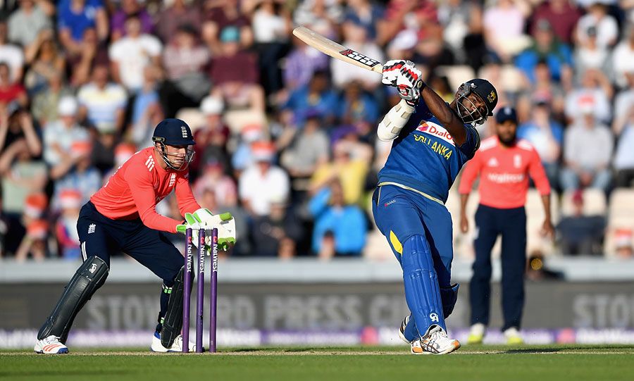Ramith Rambukwella heaves the leg side